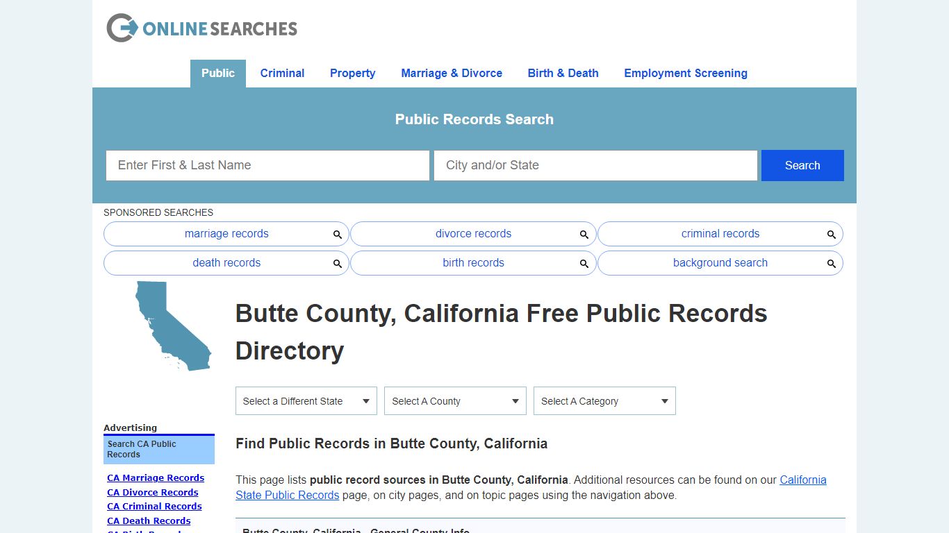 Butte County, California Public Records Directory